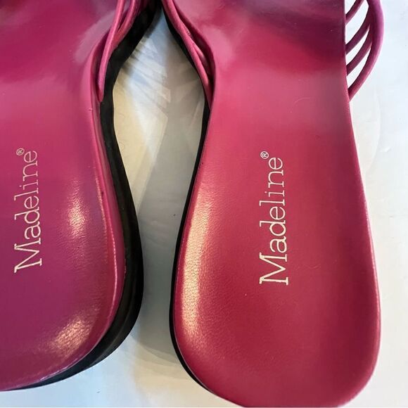 NWOB Madeline Shauna sandals flip flop size 7M pink leather summer - Picture 2 of 9